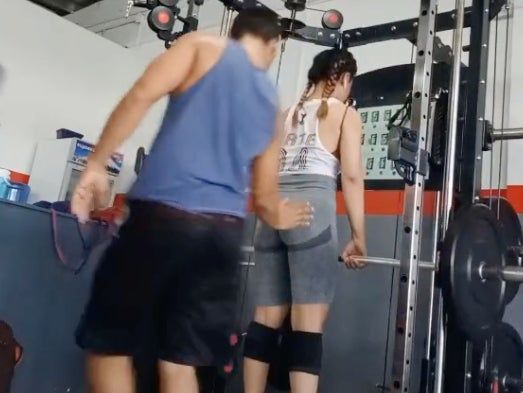 anita blond add groped at gym photo